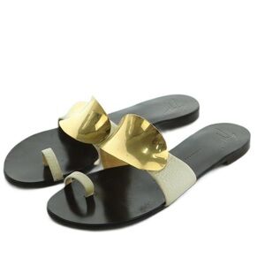 Giuseppe Zanotti - Designer - Gold and Black Flat / Sandals Size 37